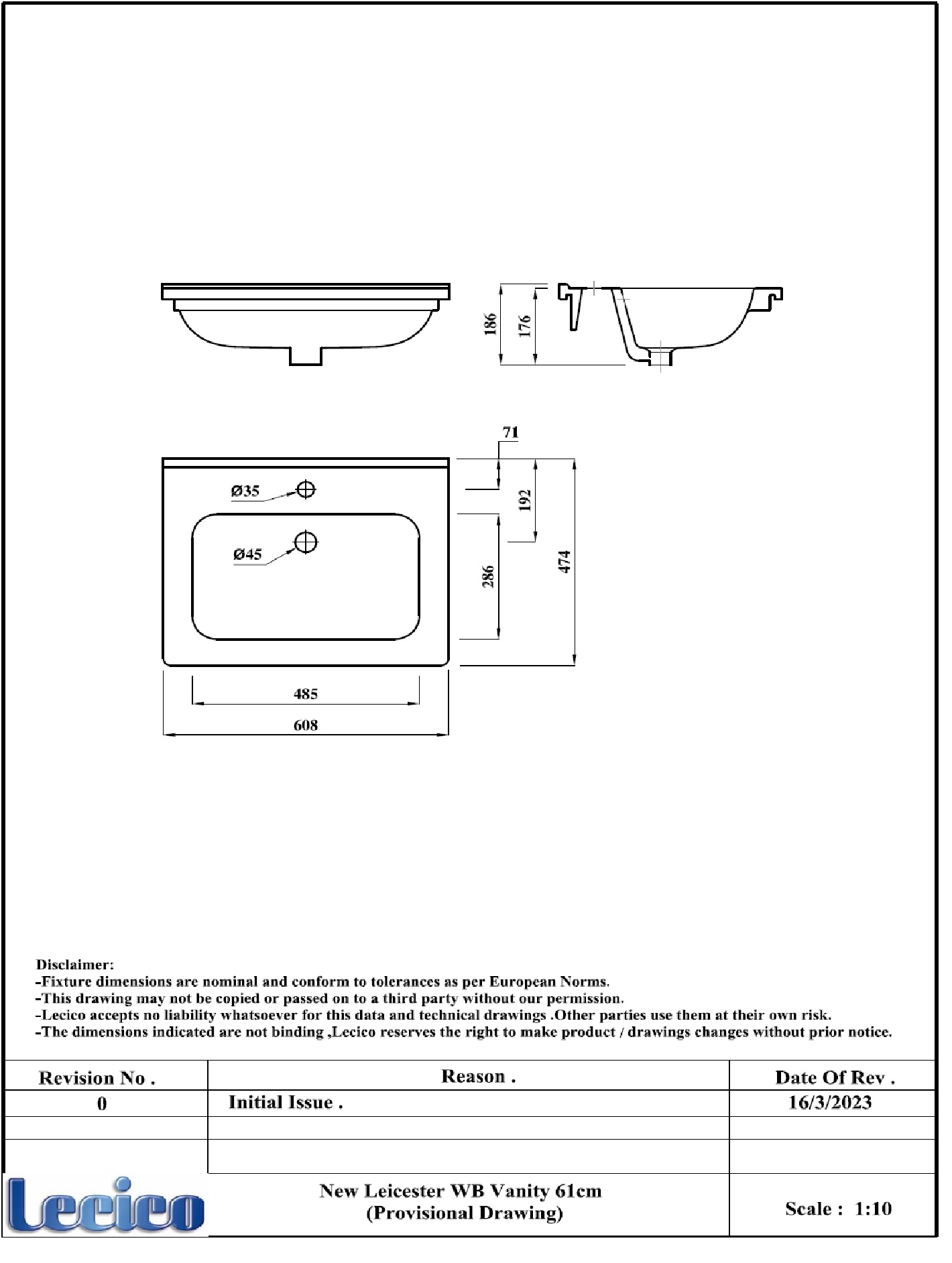 New Leicester Wash Basin with Unit