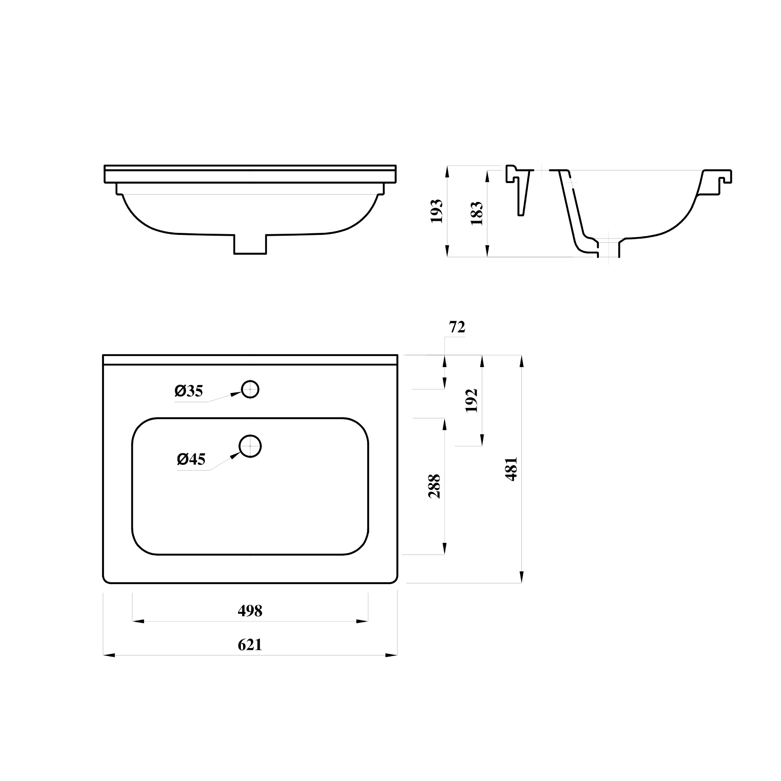 Leicester basin 60cm with Unit + Trend Combination
