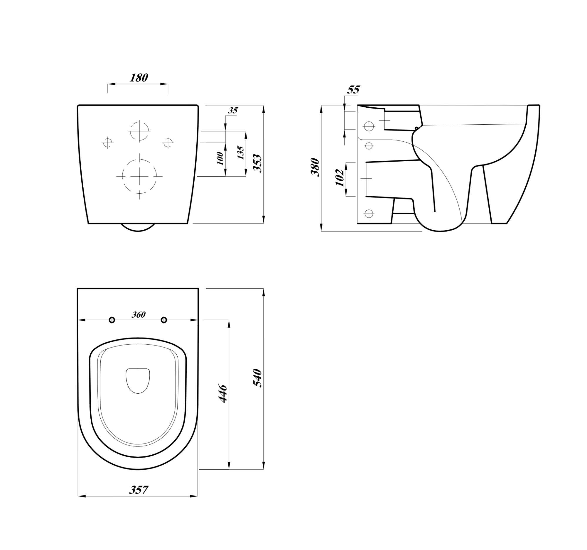 Matrix WCWH Round + Concealed cistern