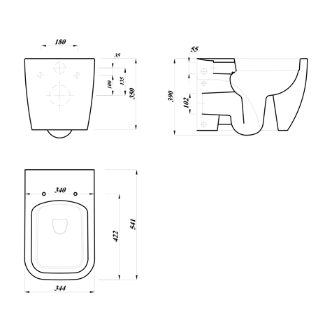 Matrix WCWH Square + Concealed cistern