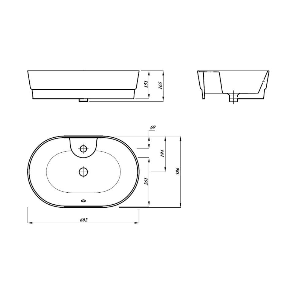 Brighton basin 60 cm