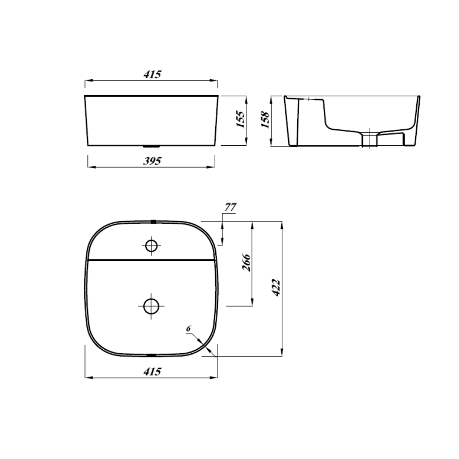 Bristol basin 42 cm with Tap hole