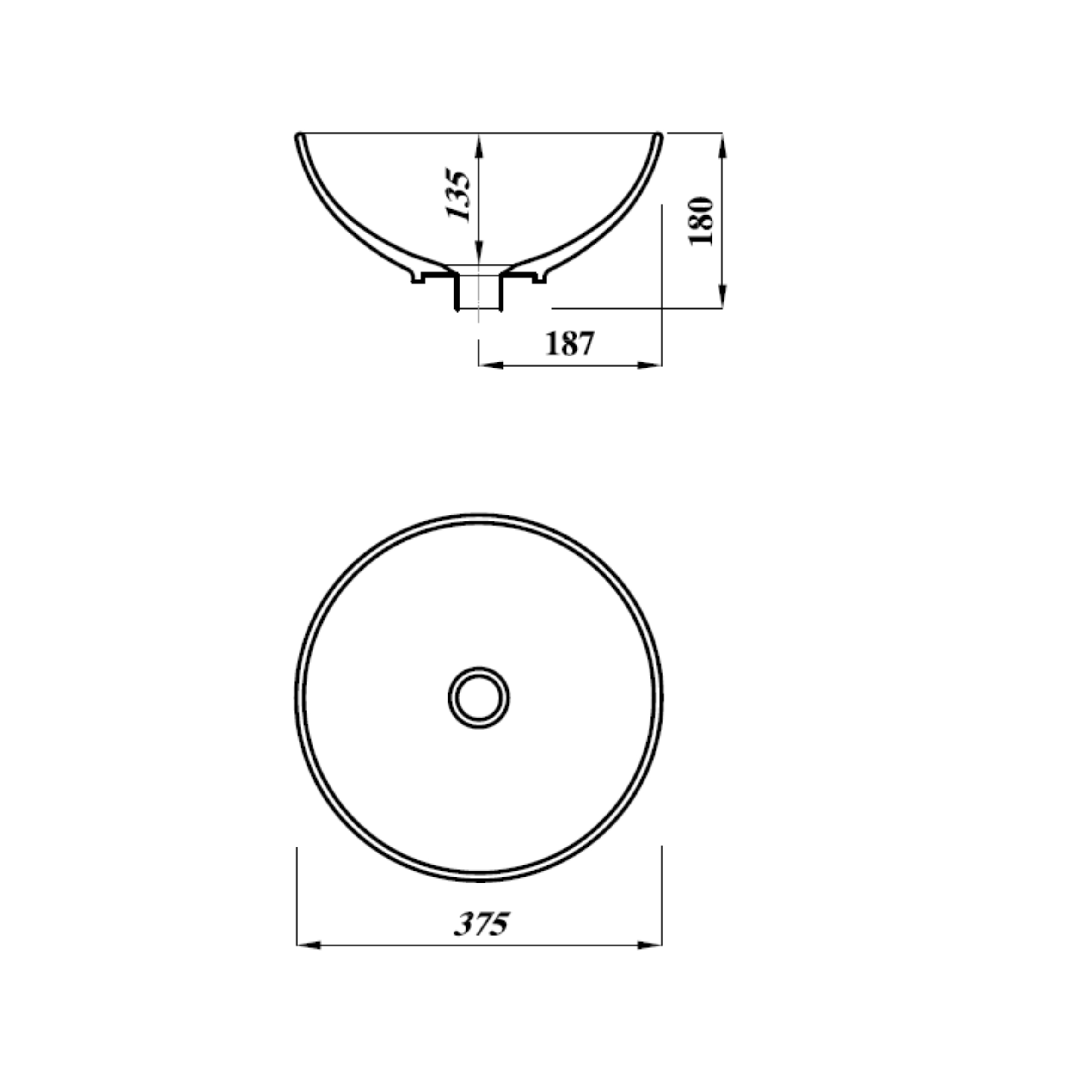 Vienna thin basin 37.5 cm