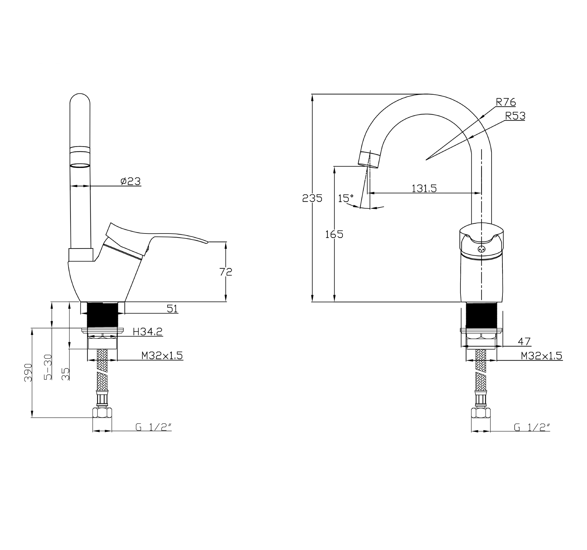 Tivoli Bathroom Basin Mixer