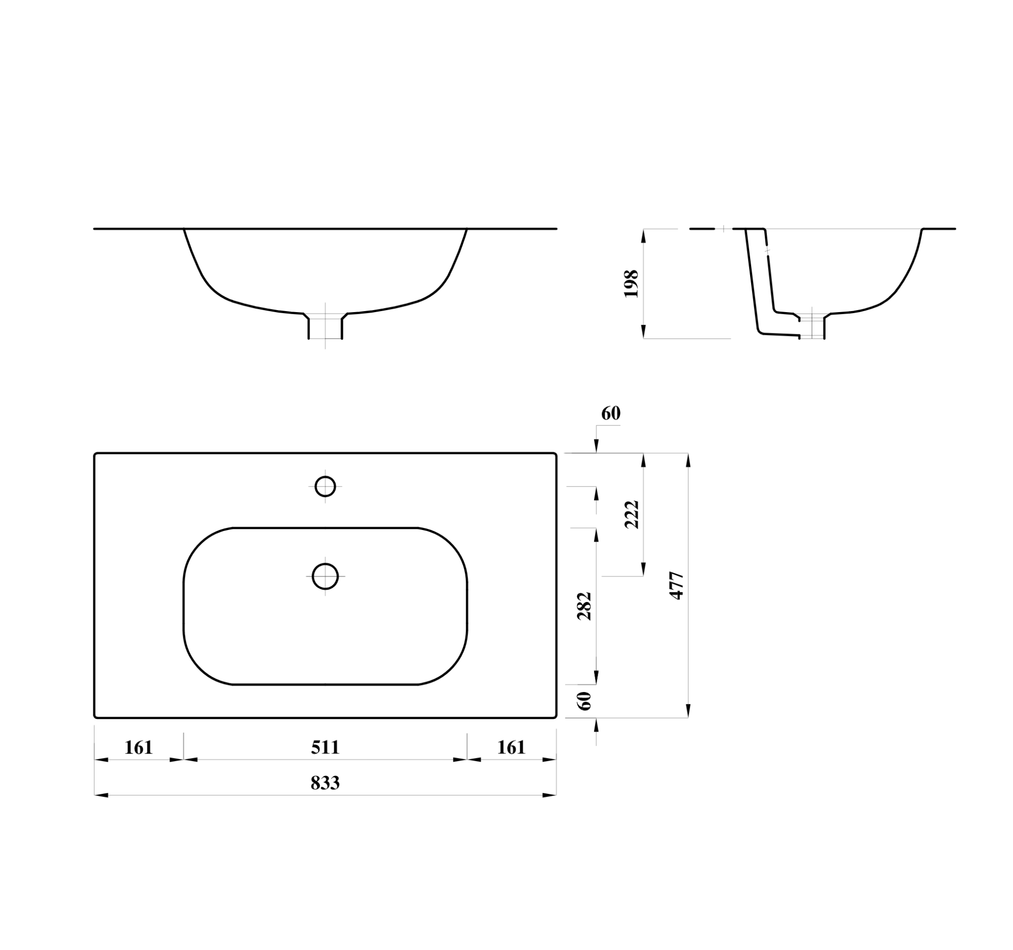Florence Basin 83cm With Unit